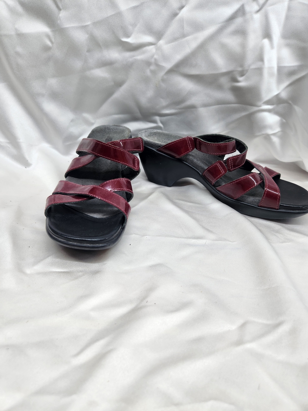 Naot Women's Patent Strappy  Sandals in Burgundy